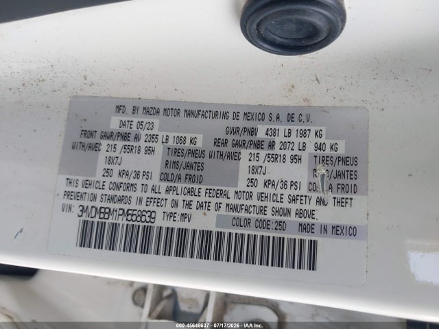Aukcja sprzedaży 2023 Mazda Cx-30 2.5 S Select, vin: 3MVDMBBM1PM558639, numer aukcji: 45648637