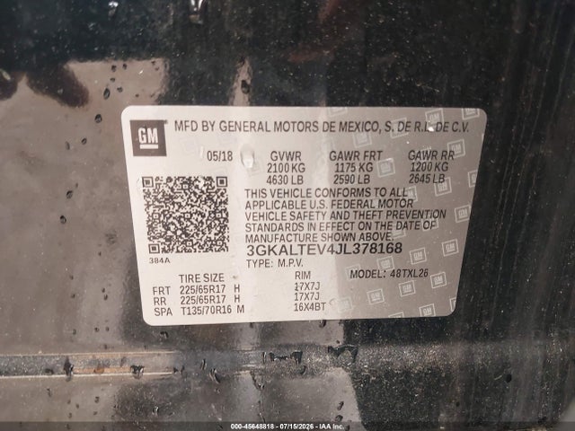 GMC Terrain Sle 2018 3GKALTEV4JL378168 Image 9