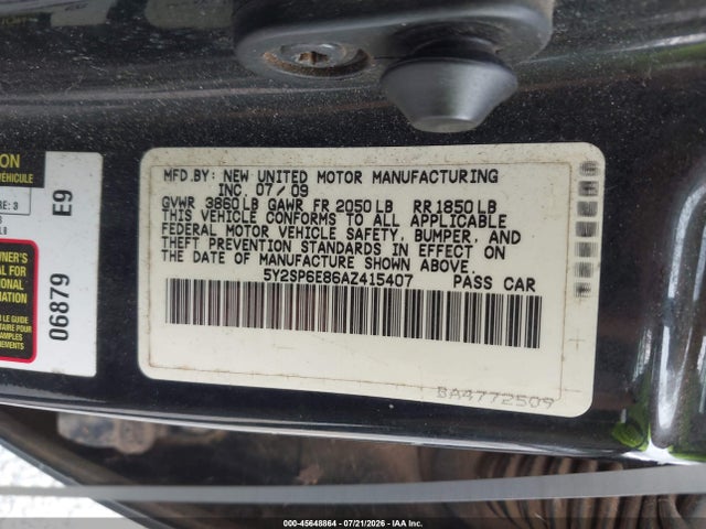 Продажа на аукционе авто 2010 Pontiac Vibe, vin: 5Y2SP6E86AZ415407, номер лота: 45648864