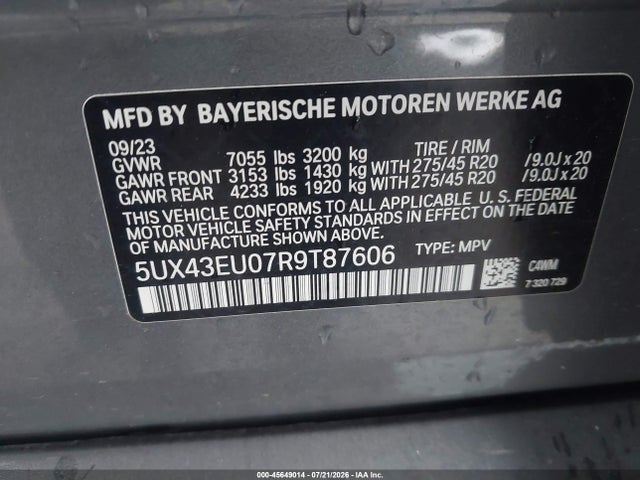 BMW X5 Phev Xdrive50e 2024 5UX43EU07R9T87606 Image 9