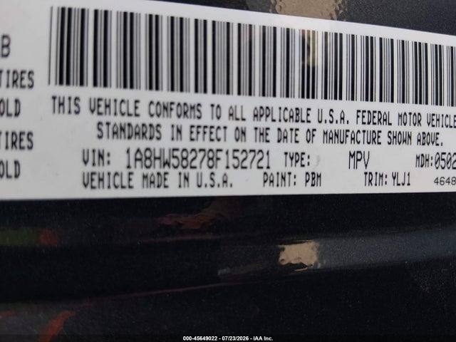 45649022 :رقم المزاد ، 1A8HX58NX8F111538 vin ، 2008 Chrysler Aspen Limited مزاد بيع