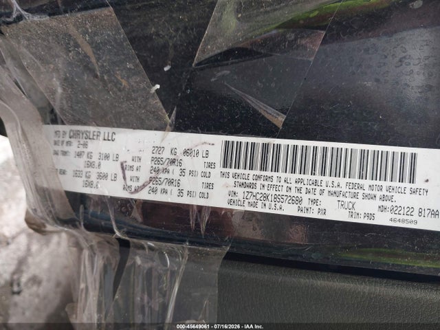 45649061 :رقم المزاد ، 1Z7HC28K18S572680 vin ، 2008 Mitsubishi Raider Ls مزاد بيع