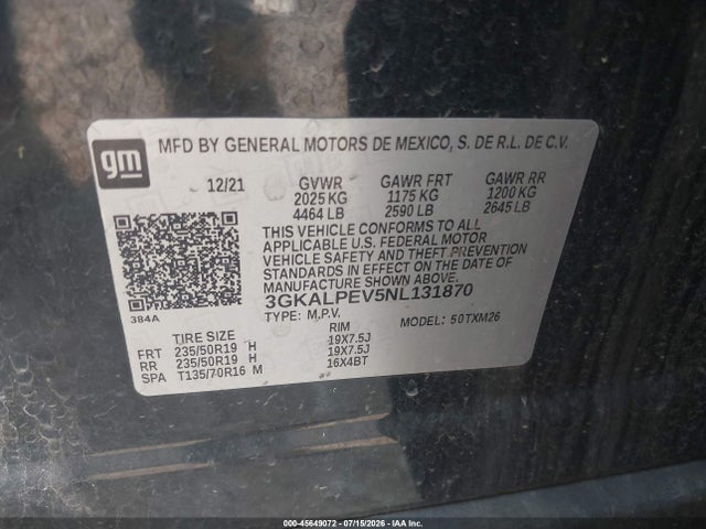 Продаж на аукціоні авто 2022 Gmc Terrain Fwd Slt, vin: 3GKALPEV5NL131870, номер лоту: 45649072