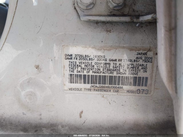 Продажа на аукционе авто 2006 Mitsubishi Lancer Es/se, vin: JA3AJ26EX6U066488, номер лота: 45649253