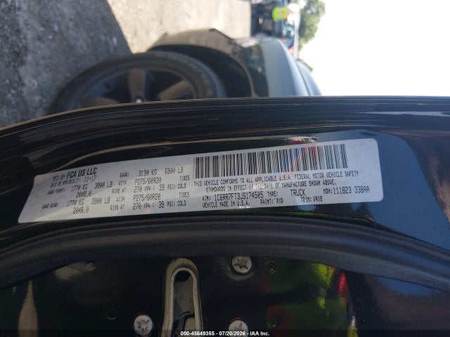 Продажа на аукционе авто 2018 Ram 1500 St, vin: 1C6RR7FT3JS174505, номер лота: 45649355