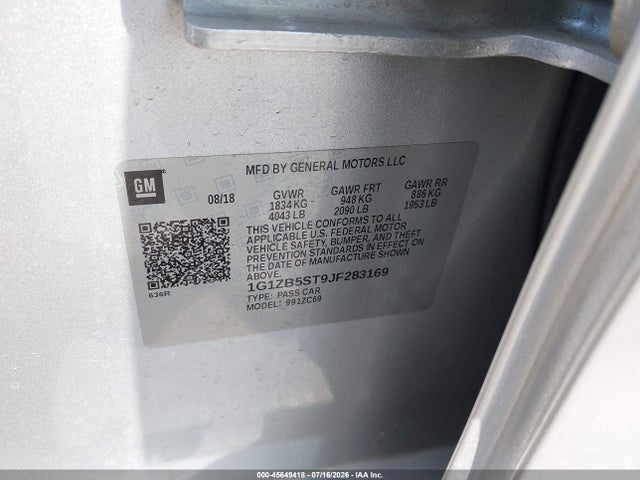 1G1ZB5ST9JF283169 Chevrolet Malibu 1ls