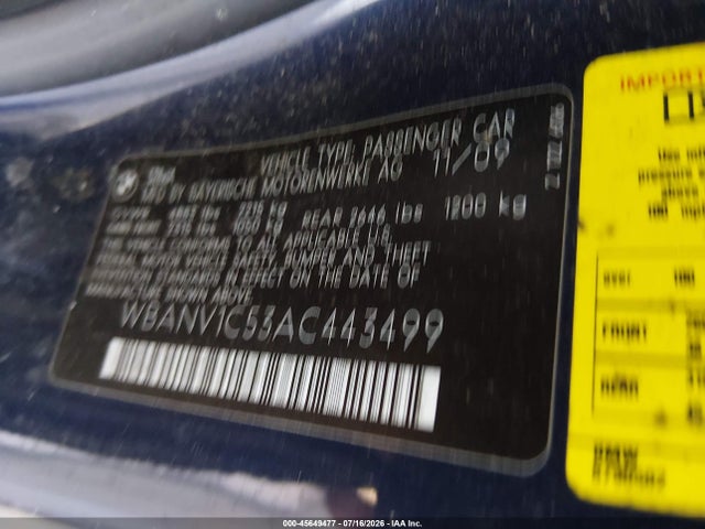 Продаж на аукціоні авто 2010 Bmw 528i Xdrive, vin: WBANV1C53AC443499, номер лоту: 45649477