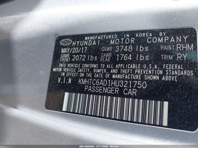 Hyundai Veloster Value Edition 2017 KMHTC6AD1HU321750 Image 9