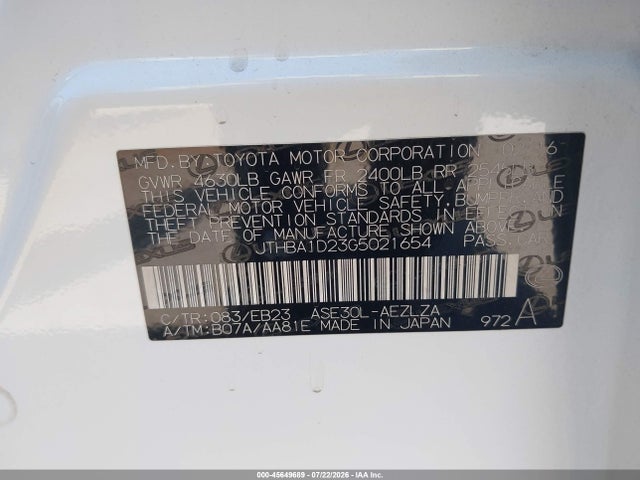 Lexus IS 200T 2016 JTHBA1D23G5021654 Image 9