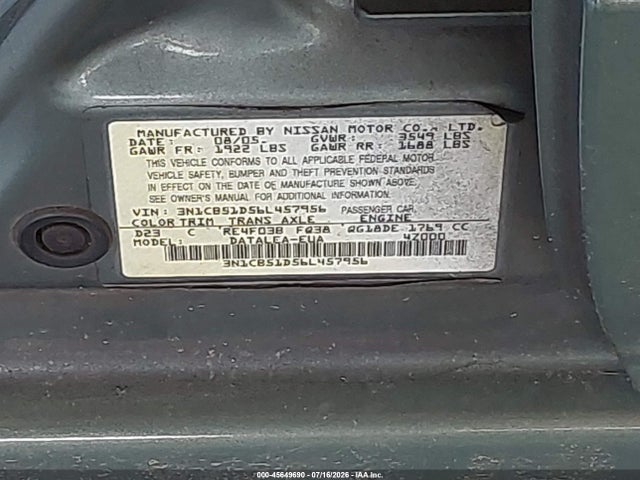Продаж на аукціоні авто 2006 Nissan Sentra 1.8s, vin: 3N1CB51D56L457956, номер лоту: 45649690