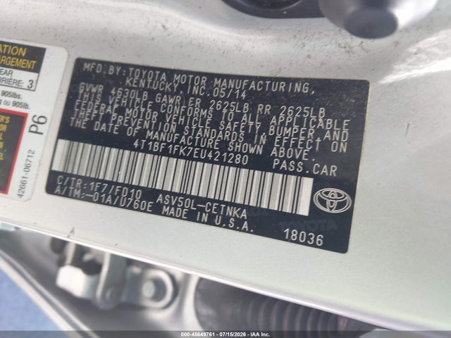 Toyota CAMRY LE 2014 4T1BF1FK7EU421280 Image 9
