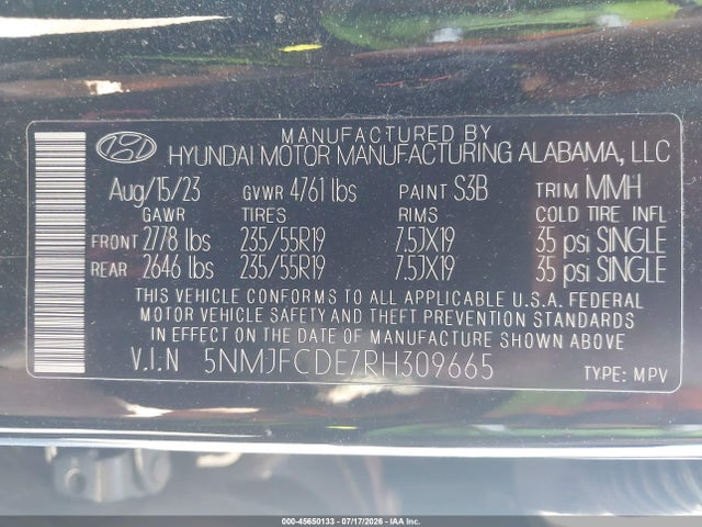 Hyundai TUCSON SEL 2024 5NMJFCDE7RH309665 Image 9