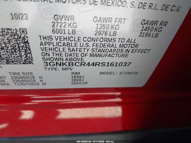 3GNKBCR44RS161037 Chevrolet Blazer Fwd 2lt
