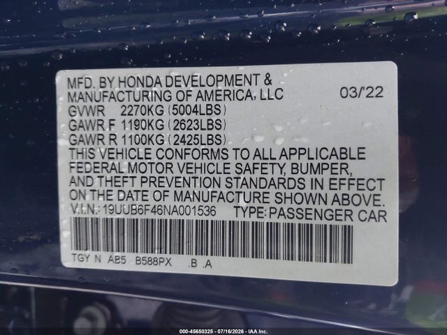 Acura Tlx Technology Package 2022 19UUB6F46NA001536 Image 9