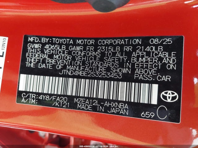Toyota COROLLA SE 2025 JTND4MBE2S3253453 Image 9