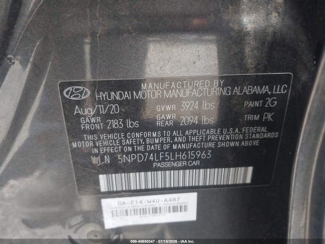Hyundai ELANTRA SE 2020 5NPD74LF5LH615963 Image 9