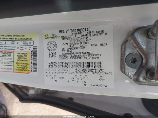 Ford Fusion Titanium 2017 3FA6P0D93HR210592 Image 9