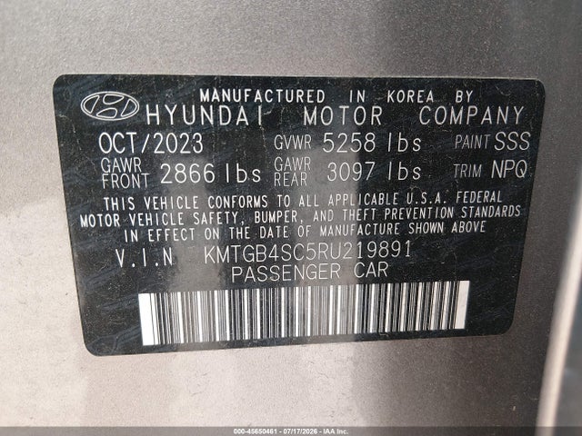 Продажа на аукционе авто 2024 Genesis G80 2.5t Awd, vin: KMTGB4SC5RU219891, номер лота: 45650461