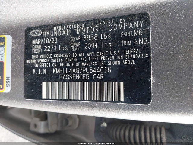KMHLL4AG7PU544016 Hyundai ELANTRA SE