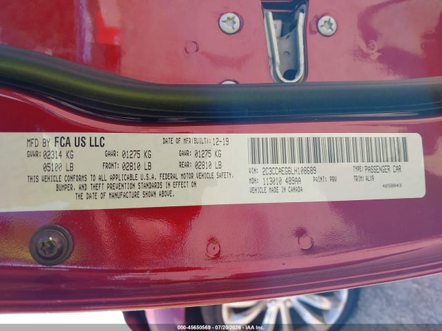 Aukcja sprzedaży 2020 Chrysler 300 Limited, vin: 2C3CCAEG6LH108689, numer aukcji: 45650569