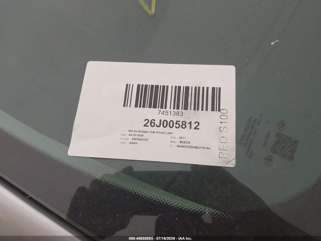 Auction sale of the 2011 Buick Enclave 2xl, vin: 5GAKVCED8BJ110154, lot number: 45650593