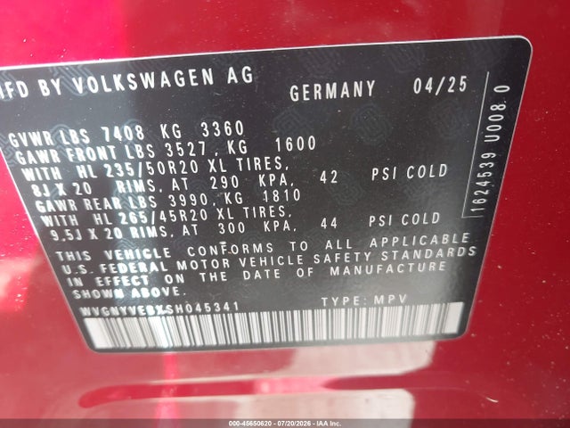 Aukcja sprzedaży 2025 Volkswagen Id. Buzz Pro S Plus With 4motion, vin: WVGNYVEBXSH045341, numer aukcji: 45650620