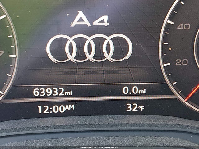 2019 Audi A4 40 Premium მანქანა იყიდება აუქციონზე, vin: WAUHMAF46KA108446, აუქციონის ნომერი: 45650625