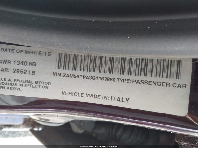 Продажа на аукционе авто 2016 Maserati Quattroporte Gts, vin: ZAM56PPA3G1163866, номер лота: 45650645