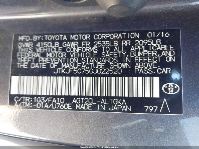 Scion TC 2016 JTKJF5C75GJ022520 Image 9
