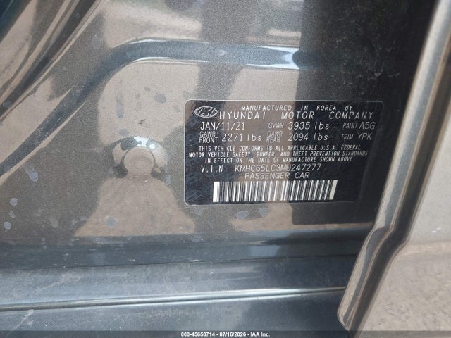 Hyundai Ioniq Hybrid Blue 2021 KMHC65LC3MU247277 Image 9