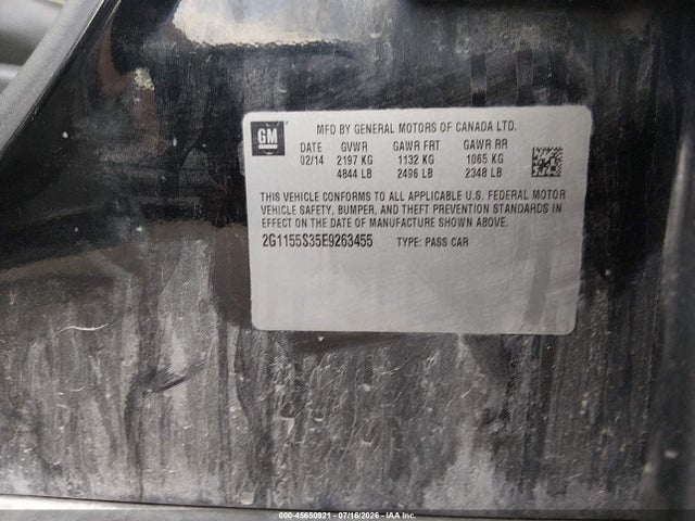 Aukcja sprzedaży 2014 Chevrolet Impala 2lz, vin: 2G1155S35E9263455, numer aukcji: 45650921