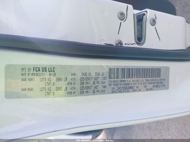 Продаж на аукціоні авто 2019 Jeep Cherokee Latitude 4x4, vin: 1C4PJMCB6KD288697, номер лоту: 45650951
