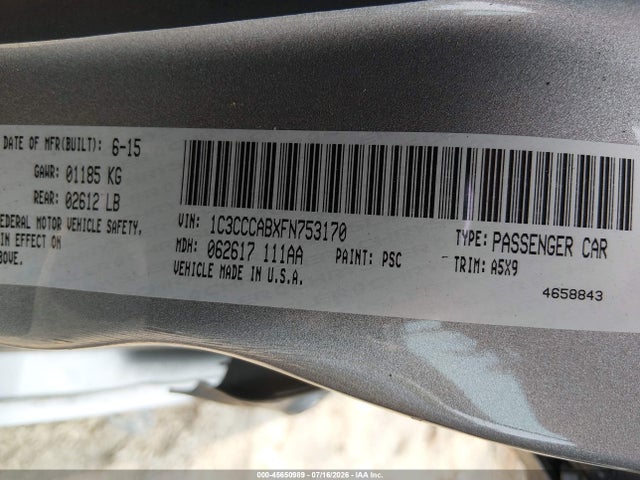 Продаж на аукціоні авто 2015 Chrysler 200 Limited, vin: 1C3CCCABXFN753170, номер лоту: 45650989