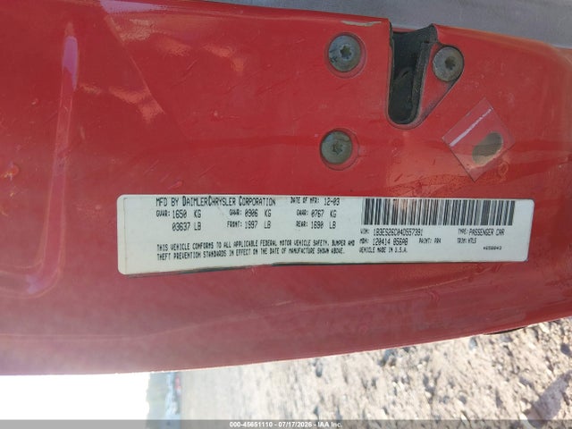 Aukcja sprzedaży 2004 Dodge Neon Se, vin: 1B3ES26C04D557391, numer aukcji: 45651110