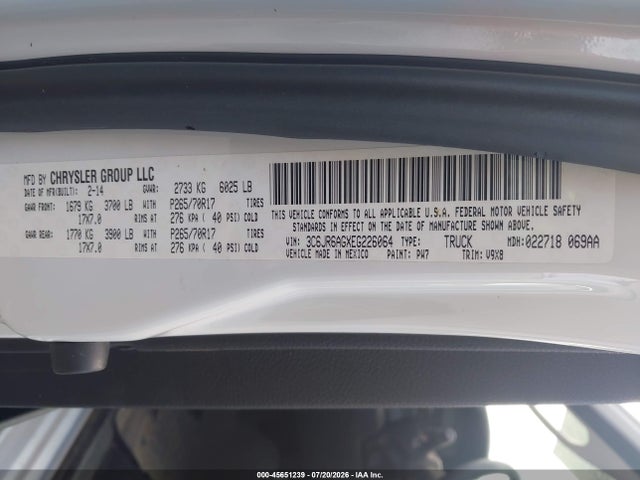 RAM 1500 Tradesman 2014 3C6JR6AGXEG226064 Image 9