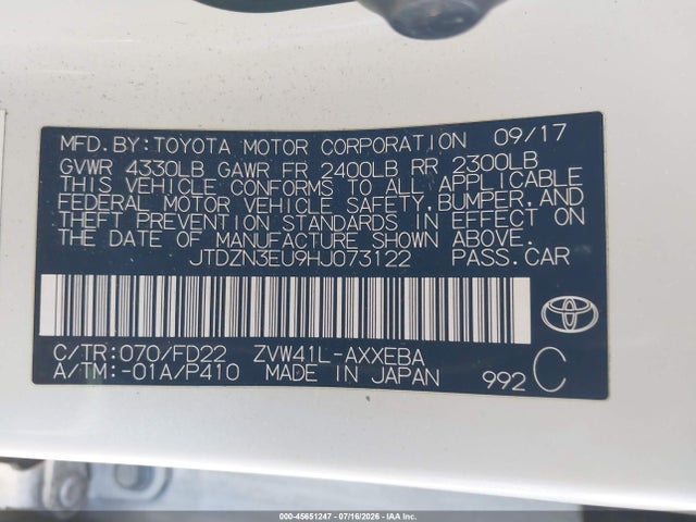 Toyota Prius V Three 2017 JTDZN3EU9HJ073122 Image 9