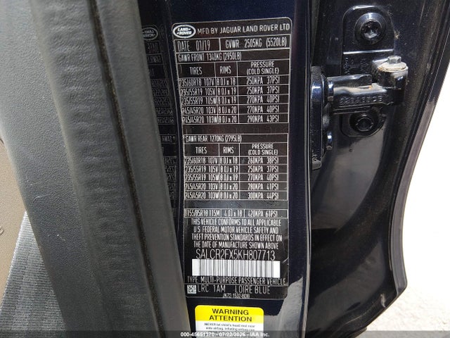 Aukcja sprzedaży 2019 Land Rover Discovery Sport Hse/landmark Edition, vin: SALCR2FX5KH807713, numer aukcji: 45651370