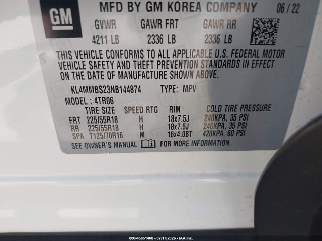 KL4MMBS23NB144874 Buick Encore Gx Fwd Preferred