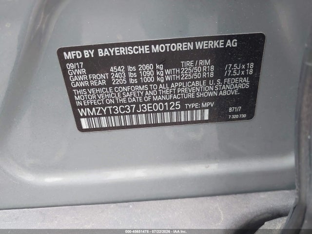 Продаж на аукціоні авто 2018 Mini Countryman Cooper S, vin: WMZYT3C37J3E00125, номер лоту: 45651478