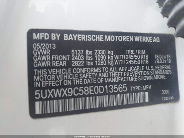 Продаж на аукціоні авто 2014 Bmw X3 Xdrive28i, vin: 5UXWX9C58E0D13565, номер лоту: 45651577