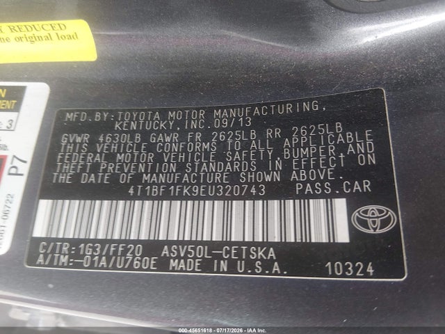 Toyota CAMRY SE 2014 4T1BF1FK9EU320743 Image 9