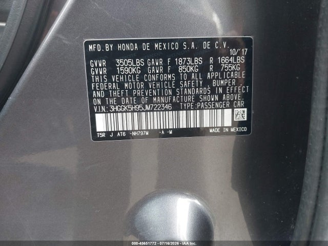 Honda Fit Ex-l 2018 3HGGK5H95JM722346 Image 9