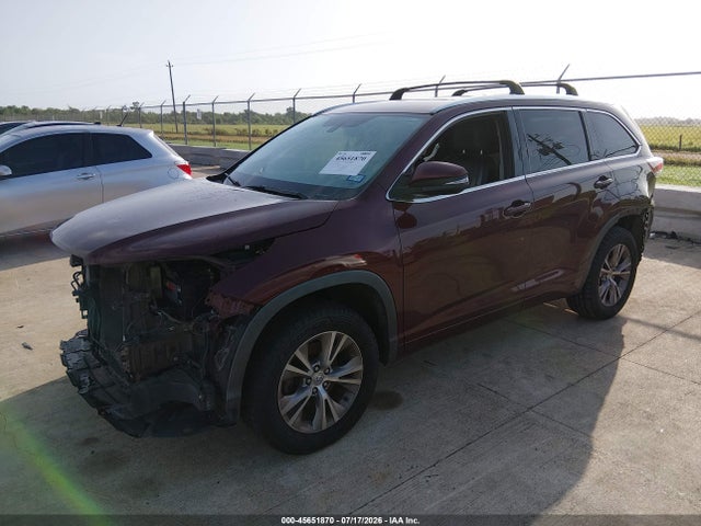 Продажа на аукционе авто 2015 Toyota Highlander Xle V6, vin: 5TDKKRFH2FS115810, номер лота: 45651870