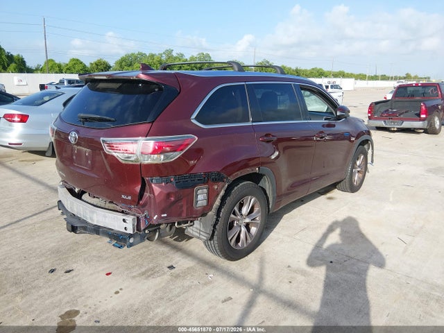 Продажа на аукционе авто 2015 Toyota Highlander Xle V6, vin: 5TDKKRFH2FS115810, номер лота: 45651870