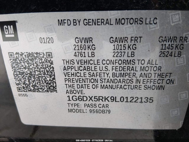 Продажа на аукционе авто 2020 Cadillac Ct5 Luxury, vin: 1G6DX5RK9L0122135, номер лота: 45651939