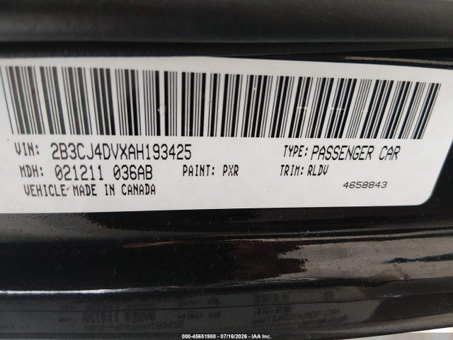 Продажа на аукционе авто 2010 Dodge Challenger Se, vin: 2B3CJ4DVXAH193425, номер лота: 45651980