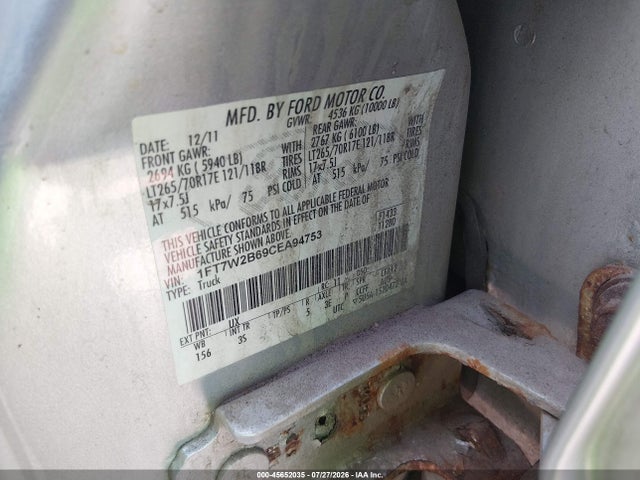 Aukcja sprzedaży 2012 Ford Super Duty F-250 Srw Xlt, vin: 1FT7W2B69CEA94753, numer aukcji: 45652035