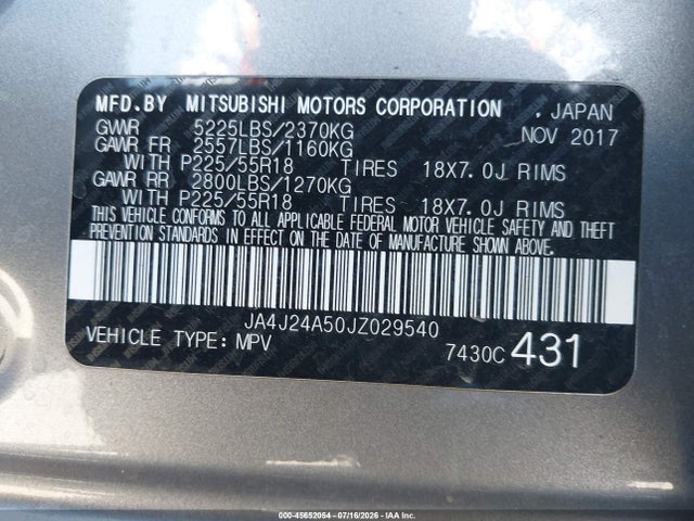 JA4J24A50JZ029540 Mitsubishi Outlander Phev Gt