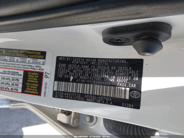 Toyota CAMRY SE 2014 4T1BF1FK1EU444456 Image 9