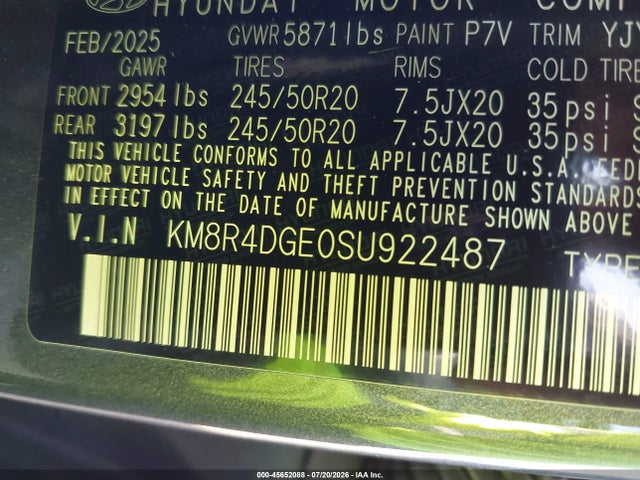 Hyundai Palisade Sel Premium 2025 KM8R4DGE0SU922487 Image 9